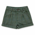 1984 Olive Plaid Wool Pleat Short