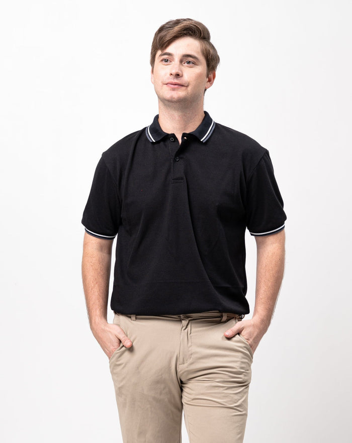 2-Tipped Classique Plain Polo Shirt