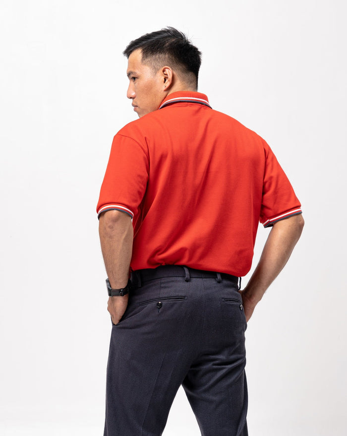 2-Tipped Classique Plain Polo Shirt