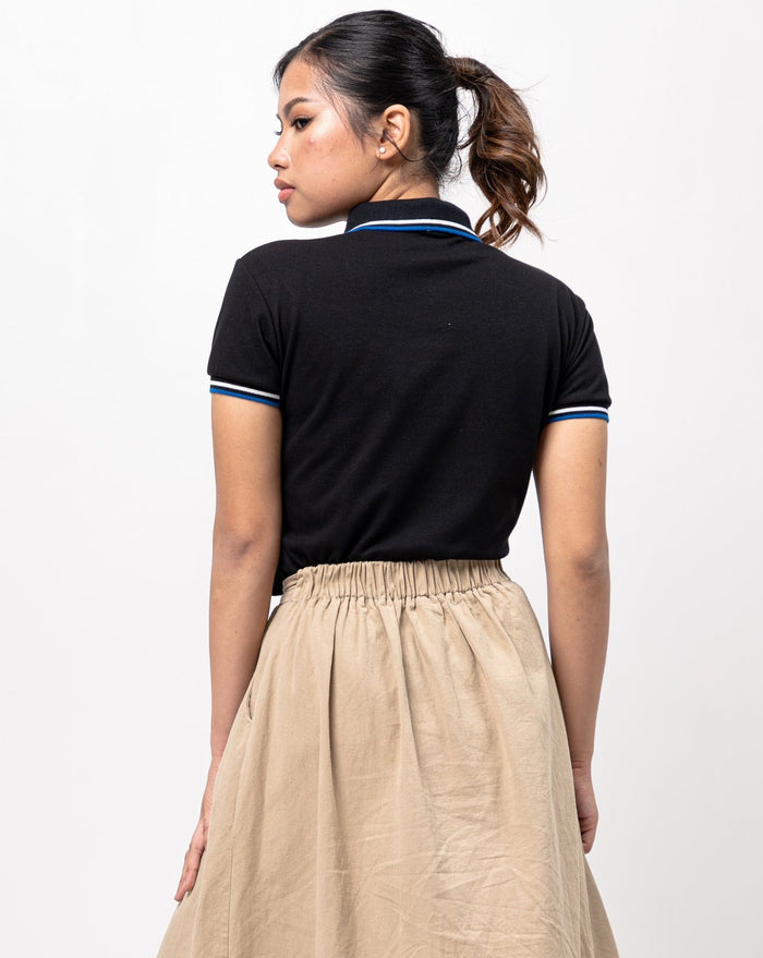 2-Tipped  Stripes Classique Plain Women's Polo Shirt