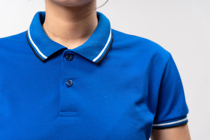 2-Tipped  Stripes Classique Plain Women's Polo Shirt