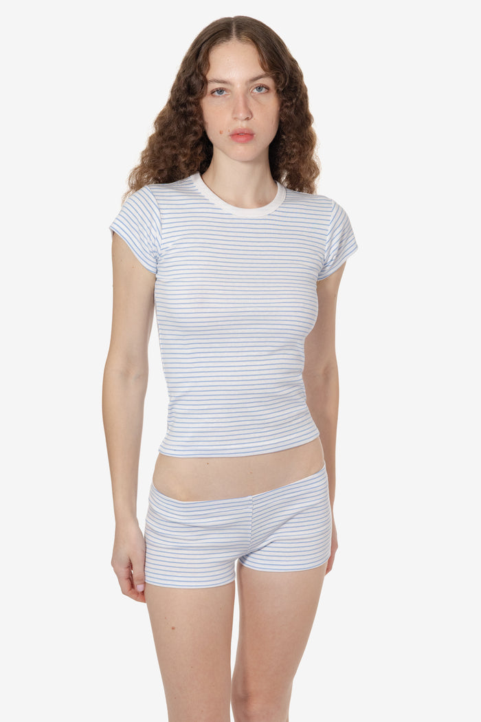 White/Baby Blue Pencil Stripe/White
