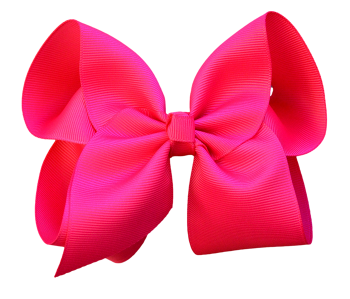 5 inch ( 2 inch Ribbon Width) Solid Grosgrain Bow: 5 Inch / Shocking Pink