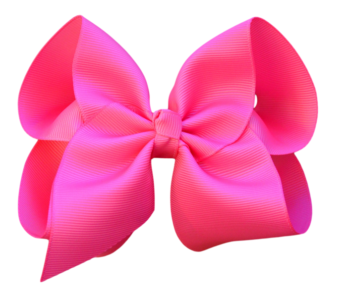 5 inch ( 2 inch Ribbon Width) Solid Grosgrain Bow: 5 Inch / Shocking Pink