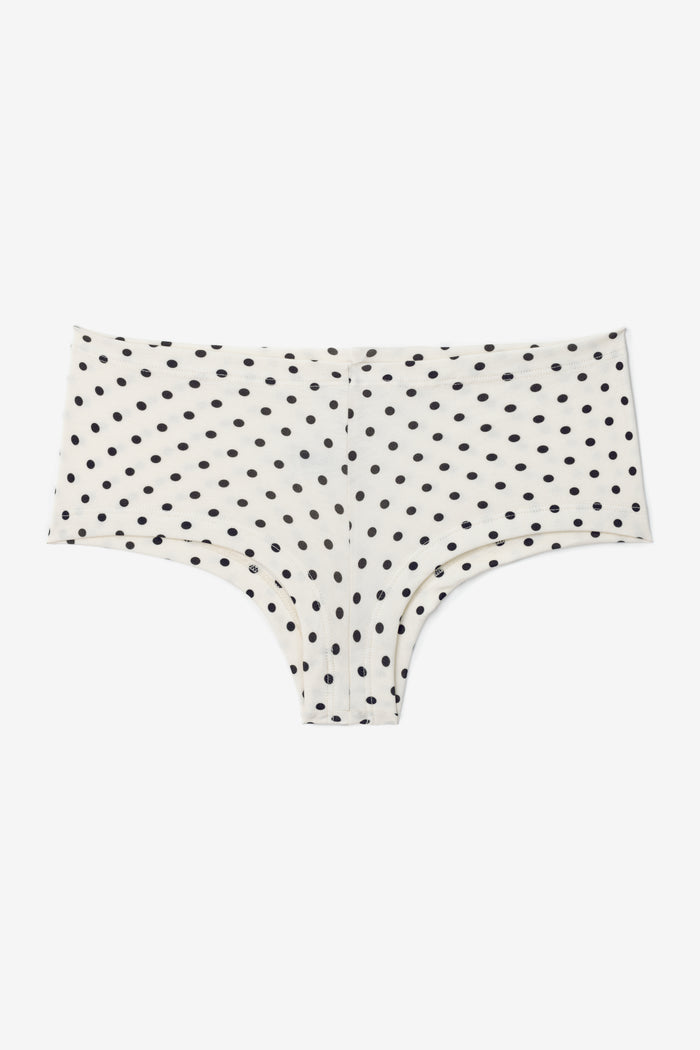 Creme/Black Polka Dots