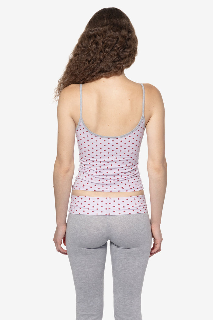 Taro/Cranberry Polka Dots/Heather Grey