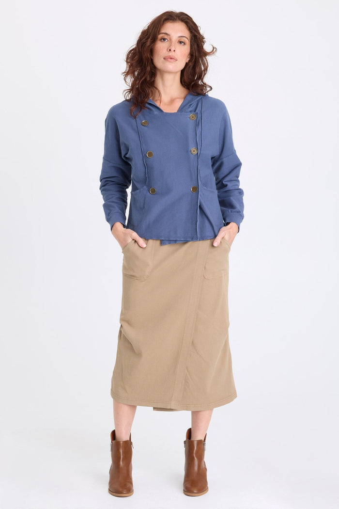 XCVI Abelia Twill Cross Panel Skirt