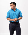 Acid Aqua Blue Classique Plain Polo Shirt