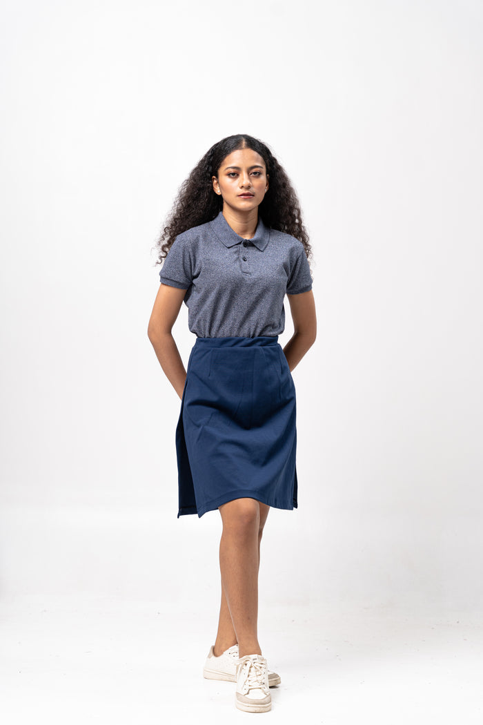 Acid Navy Blue Classique Plain Women's Polo Shirt