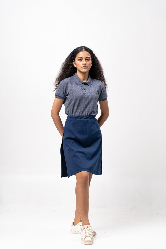 Acid Navy Blue Classique Plain Women's Polo Shirt