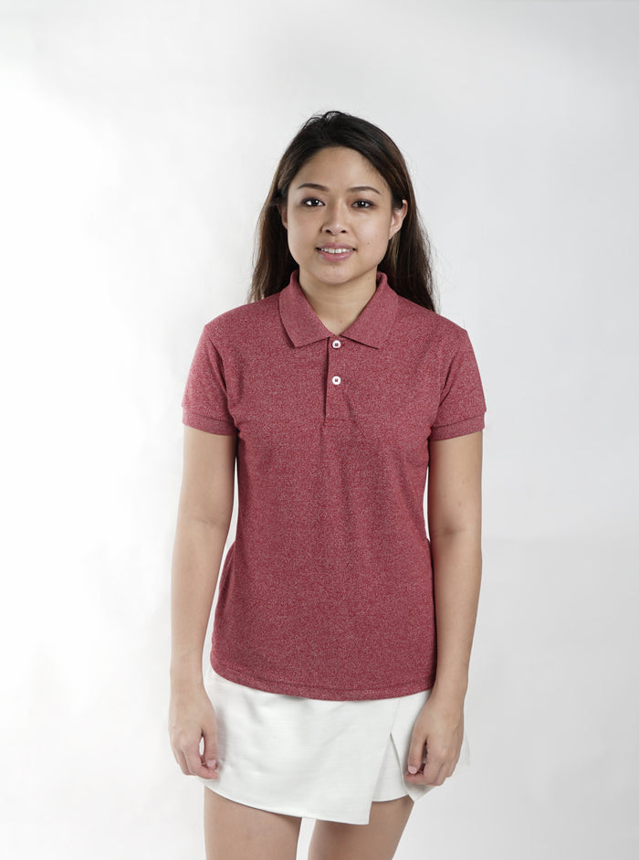Acid Red Maroon Classique Plain Women's Polo Shirt