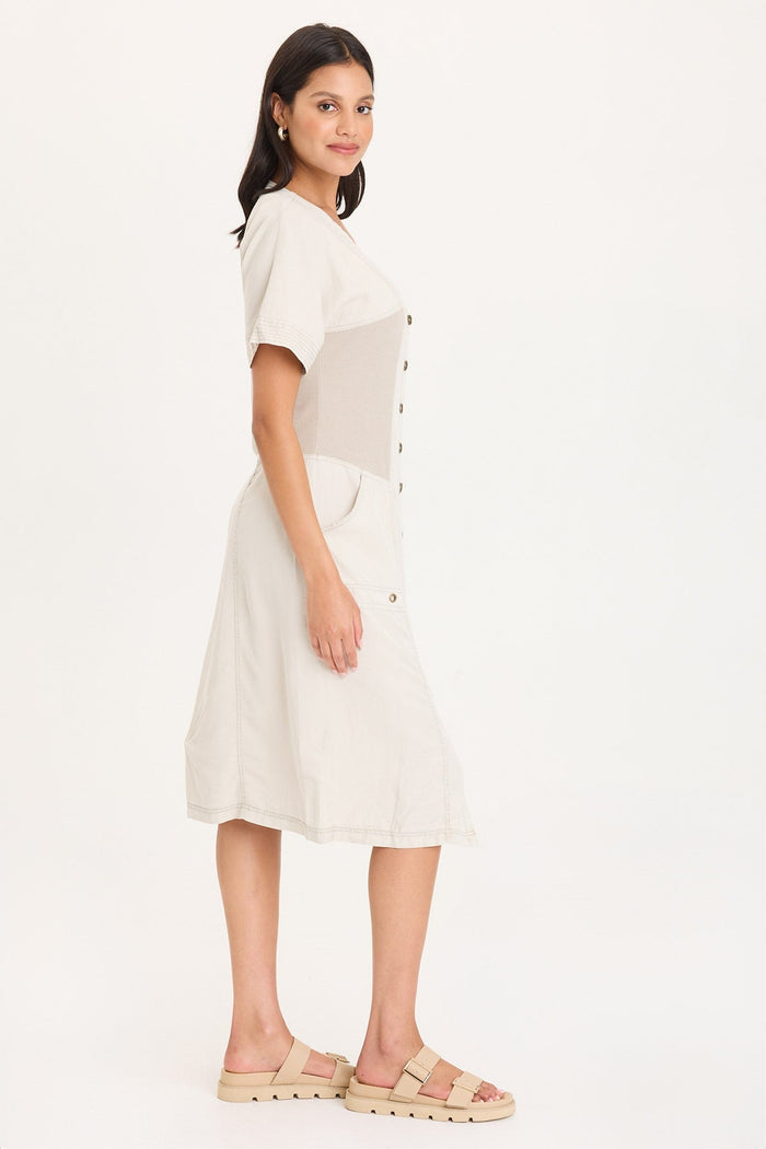 XCVI Addair Button-Up Short Sleeve Twill Dress