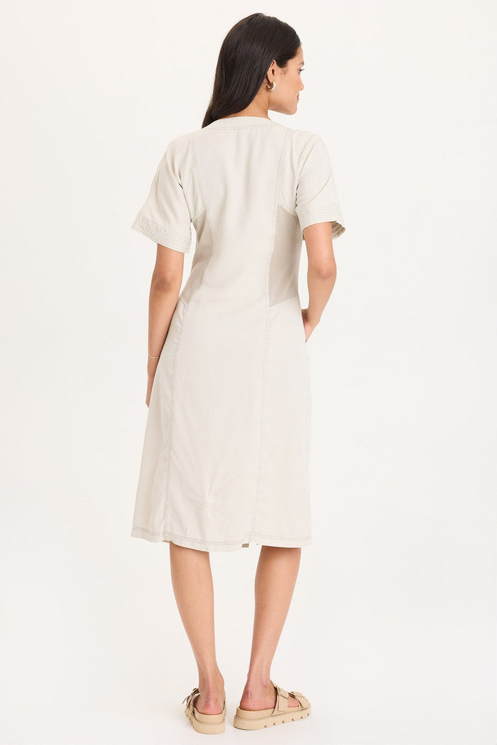 XCVI Addair Button-Up Short Sleeve Twill Dress