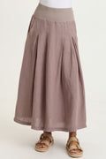 XCVI Aderyn Linen Pleated Skirt