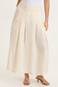 XCVI Aderyn Linen Pleated Skirt
