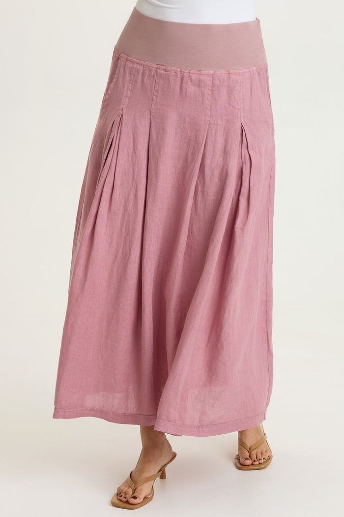 XCVI Aderyn Linen Pleated Skirt