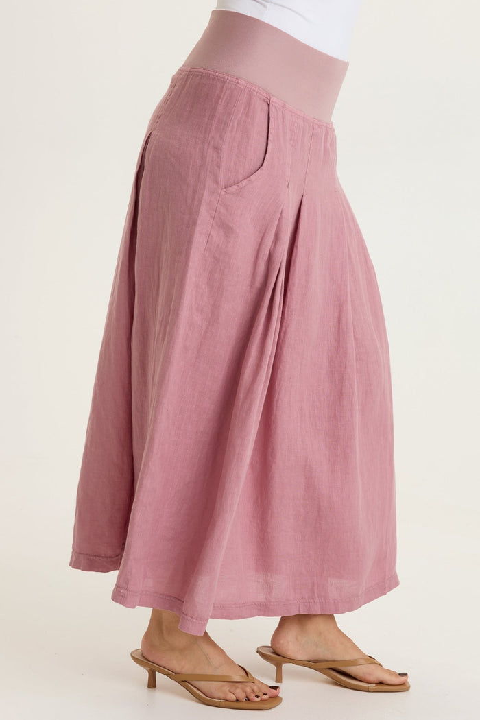 XCVI Aderyn Linen Pleated Skirt