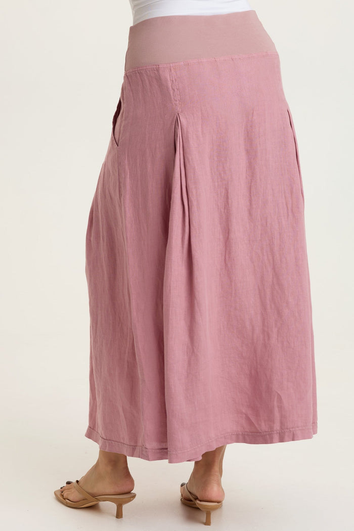 XCVI Aderyn Linen Pleated Skirt