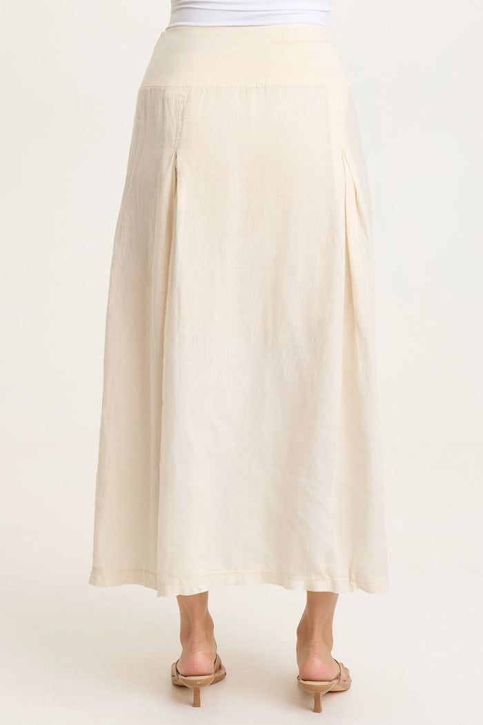 XCVI Aderyn Linen Pleated Skirt