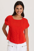 XCVI Adgar Textured Stripe/Jersey Tee