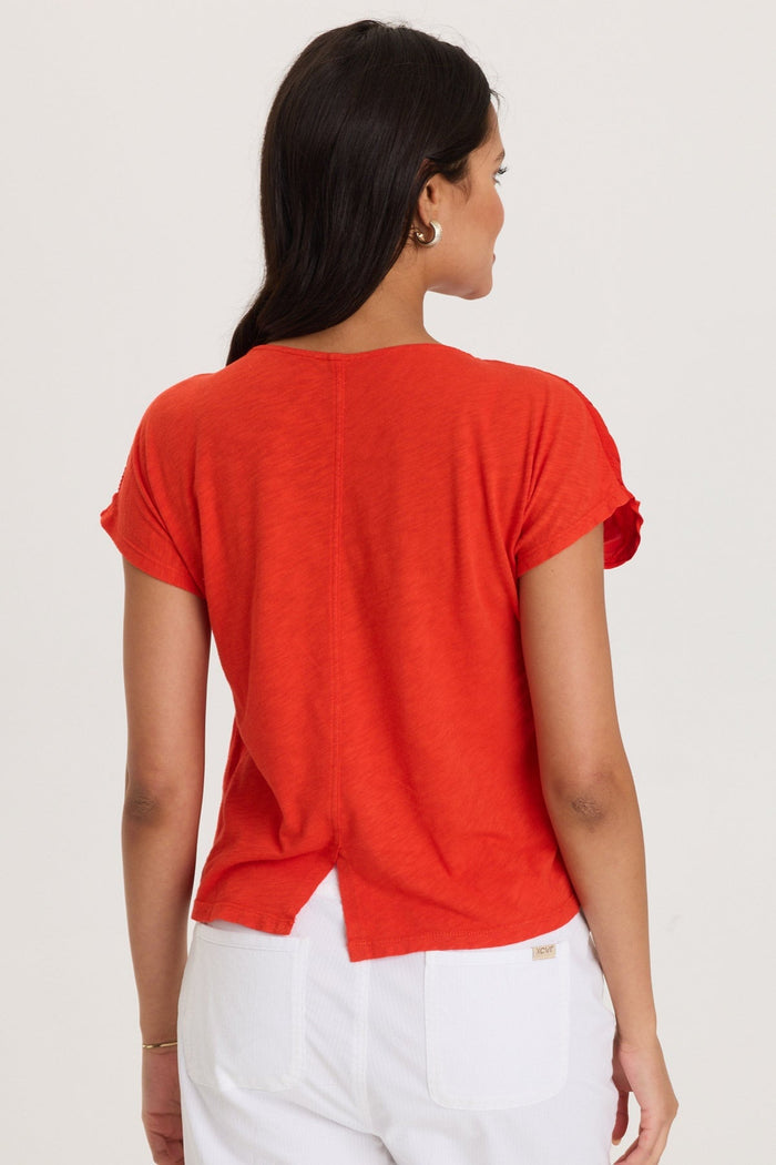 XCVI Adgar Textured Stripe/Jersey Tee