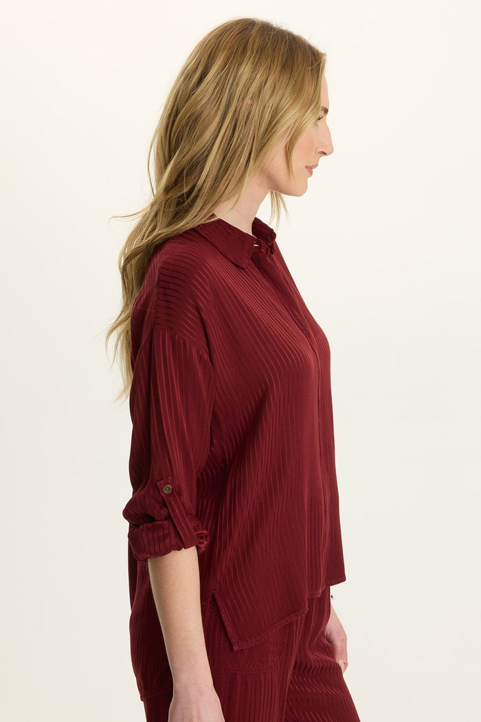 Wearables Aeson Relaxed-Fit Stripe Button-Up