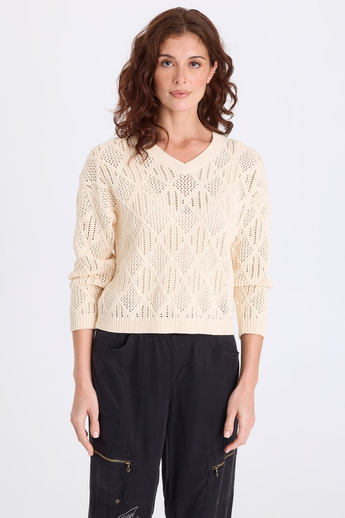 XCVI Agrippa Cotton Open Knit Pullover