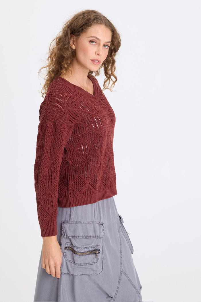XCVI Agrippa Cotton Open Knit Pullover