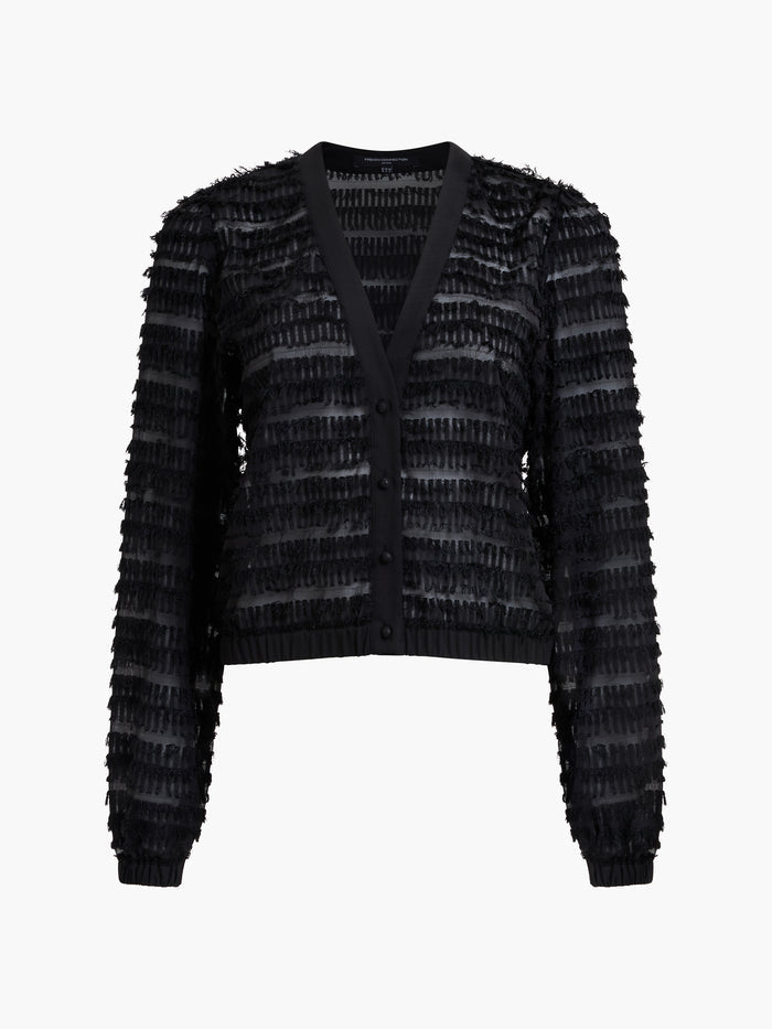 Alana Black Textured Chiffon Blouse