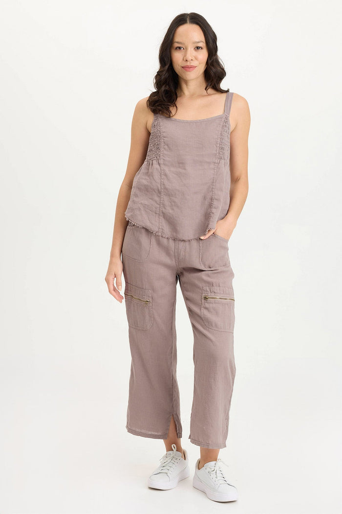 XCVI Amica High Waist Linen Cargo Pant