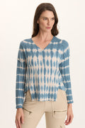 XCVI Arnie Thermal Asymmetrical Hem V-Neck Top