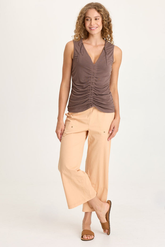 XCVI Artus Poplin Smocked Waist Crop