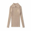 Arza Brown Ribbed Turtleneck Polo