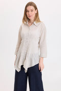 Wearables Ashlan Voile Sharkbite Blouse