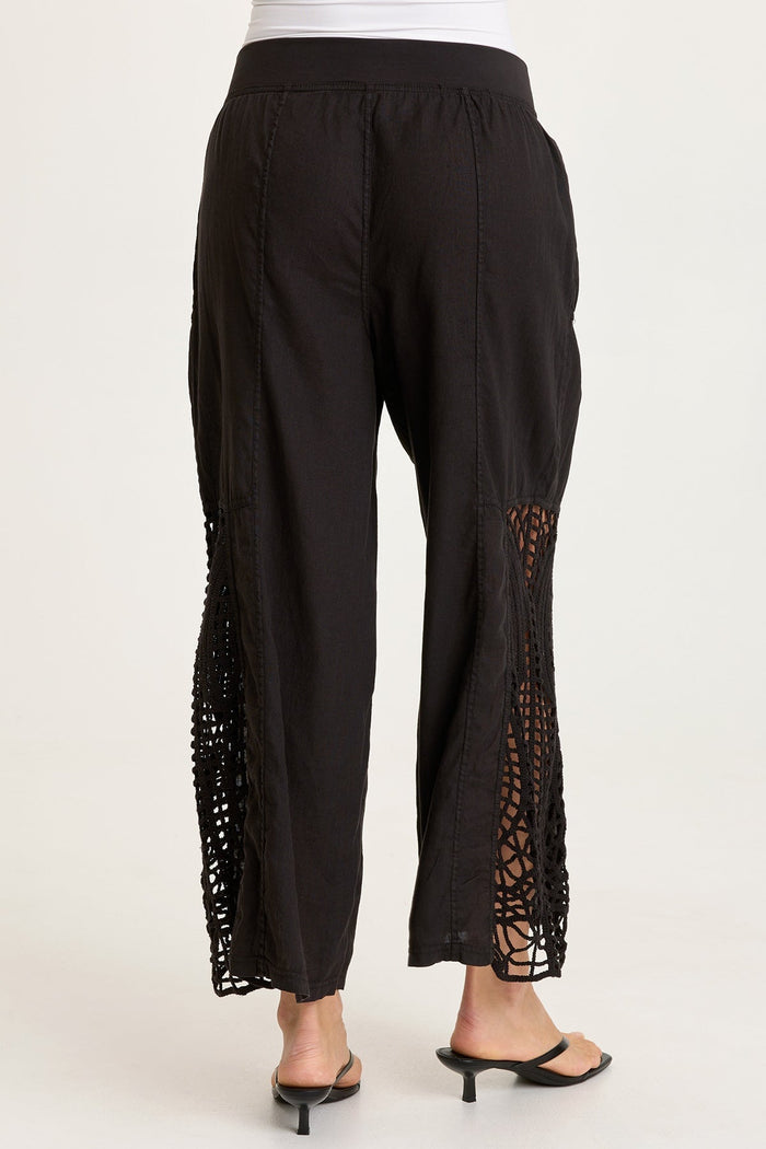 XCVI Astro Linen/Crochet Pull-On Pant