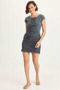 Wearables Aviana Stretch Poplin Ruched Mini Dress