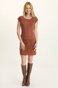 Wearables Aviana Stretch Poplin Ruched Mini Dress