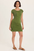 Wearables Aviana Stretch Poplin Ruched Mini Dress