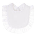 Baby ruffled cotton gauze bib White