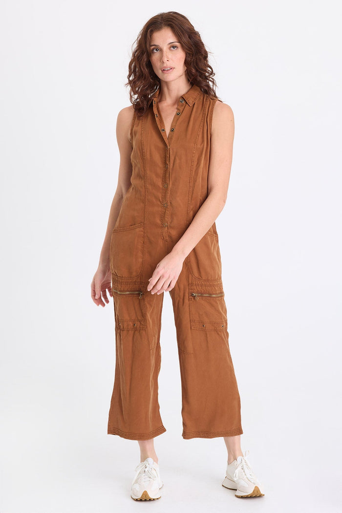 XCVI Badru Twill Snap Up Jumpsuit