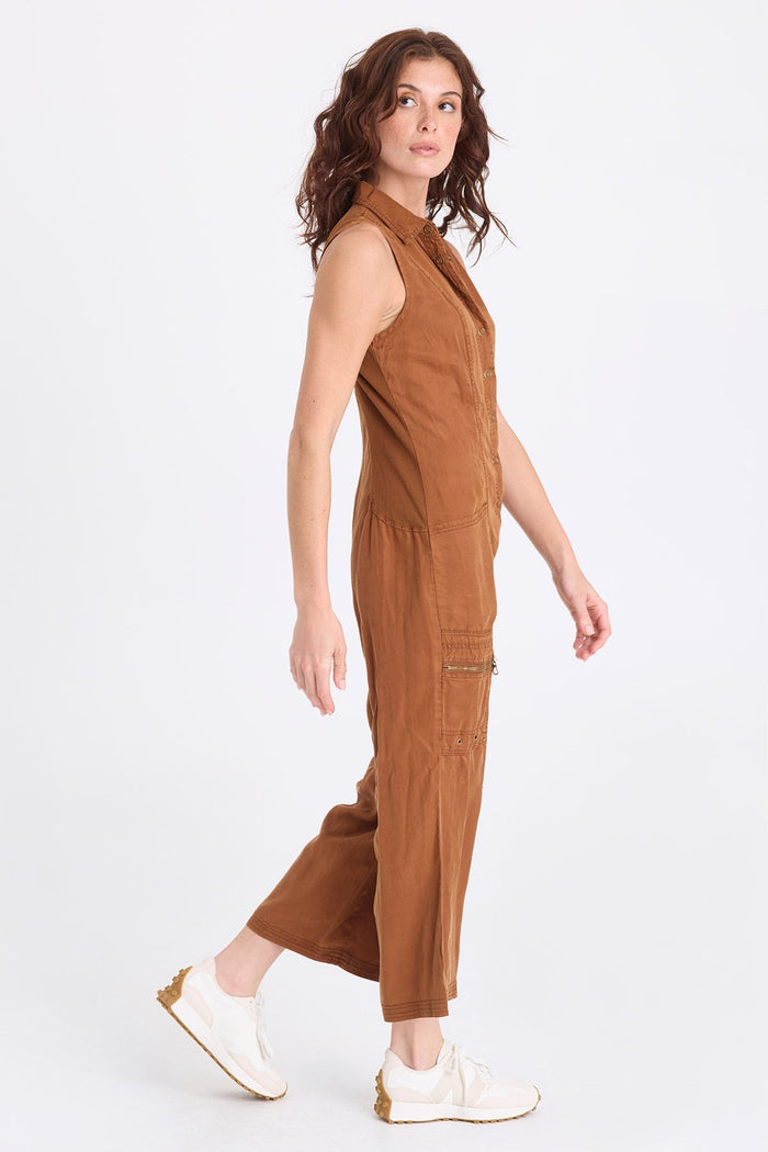 XCVI Badru Twill Snap Up Jumpsuit