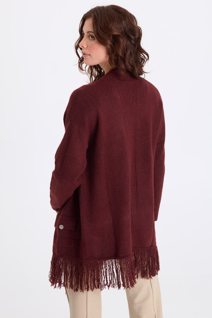 XCVI Bakari Sweater-Knit Fringe Cardigan