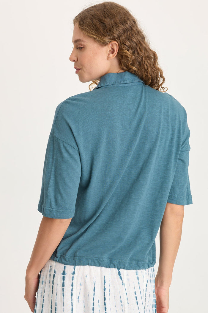 XCVI Balto Linen Snap-Up Top