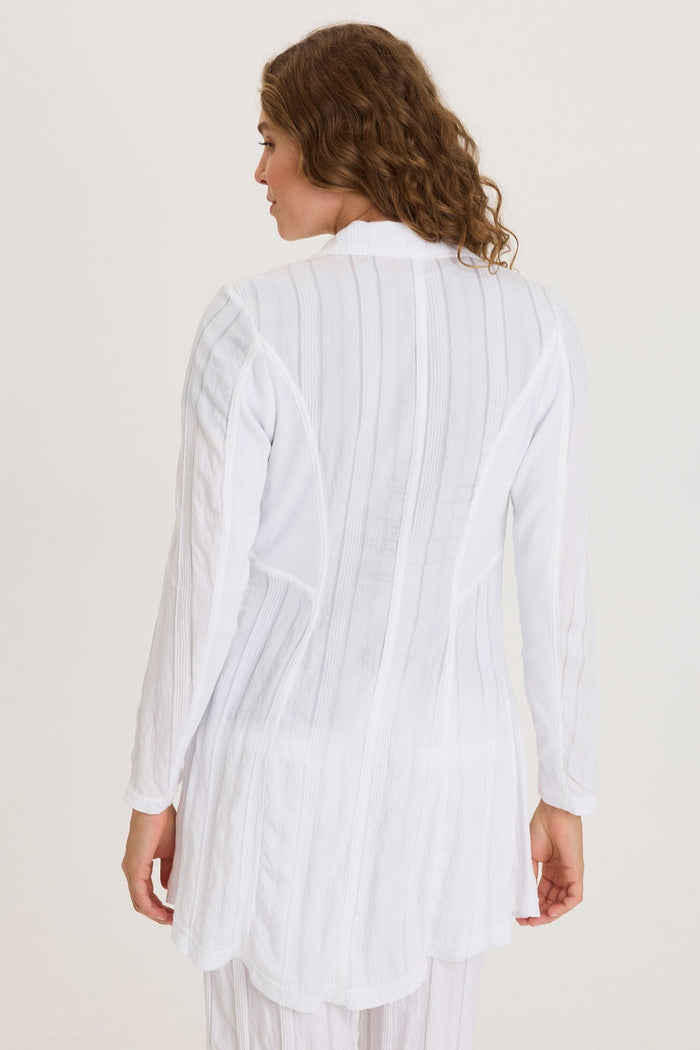 XCVI Barron Textured Stripe Long Blazer