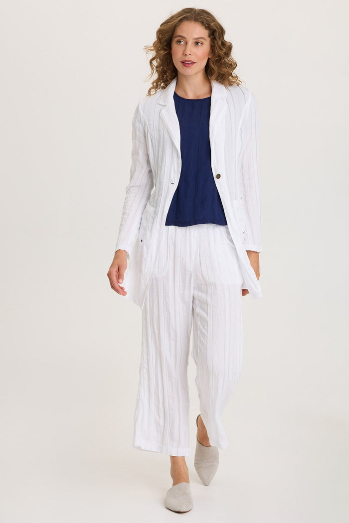 XCVI Barron Textured Stripe Long Blazer