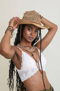 Basketweave Western Hat – Bohemian Cowboy Style 🤎: Cognac