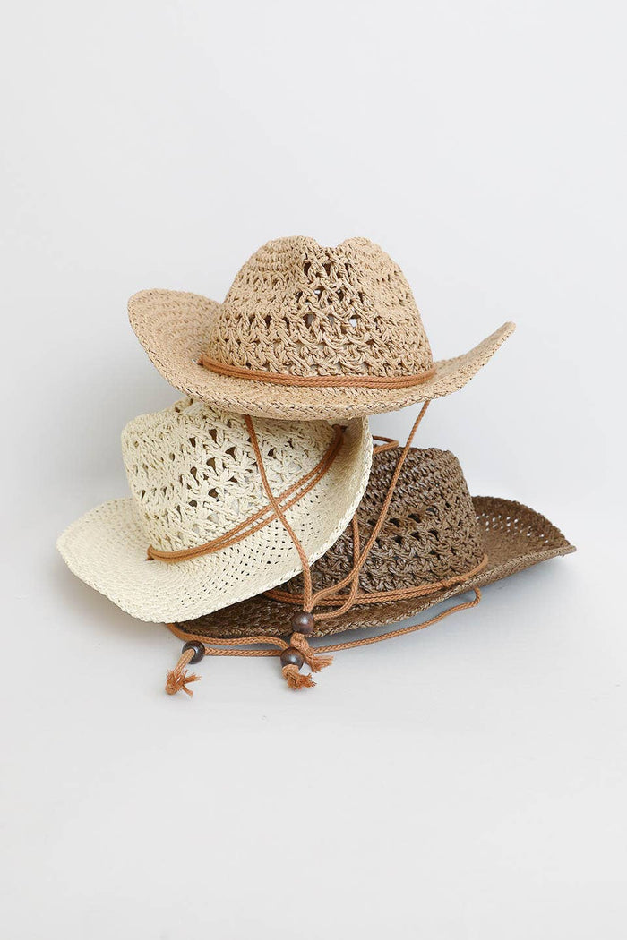 Basketweave Western Hat – Bohemian Cowboy Style 🤎: Cognac