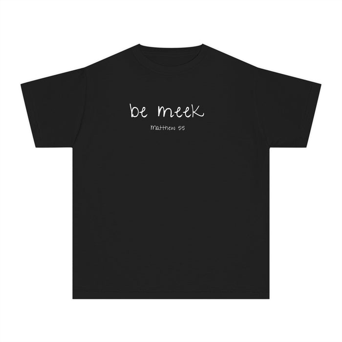 Be Meek Matthew 5:5 Girls Black T-Shirt