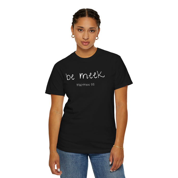 Be Meek Matthew 5:5 Women's Black T-shirt