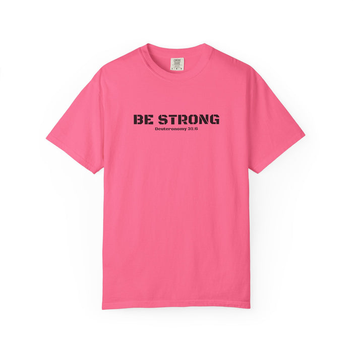 Be Strong Deuteronomy 31:6 Men's Breast Cancer Awareness T-shirt